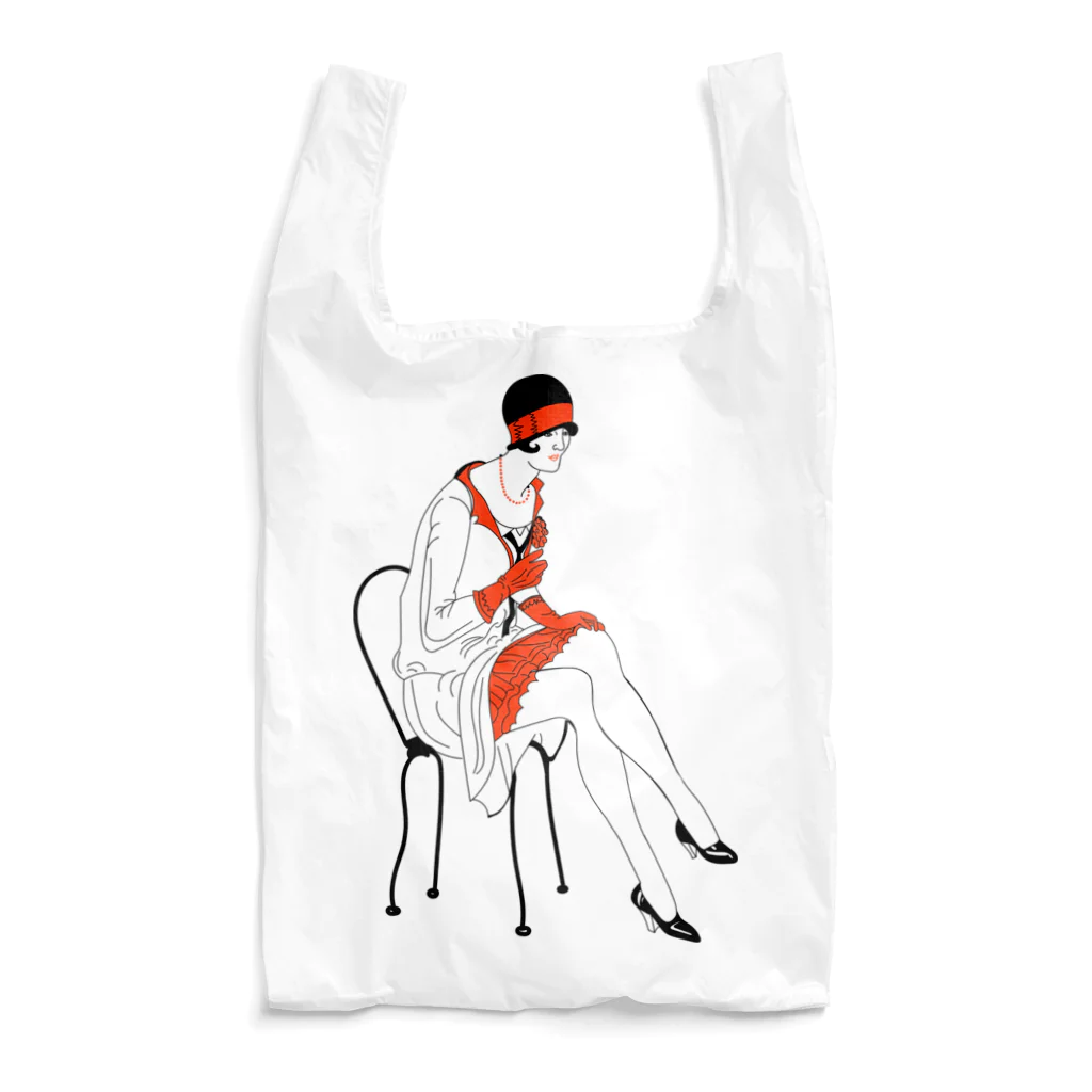 Fred Horstmanのアート  アール デコ ポスター スタイル デザイン  Art Deco Poster Style Design Woman Reusable Bag