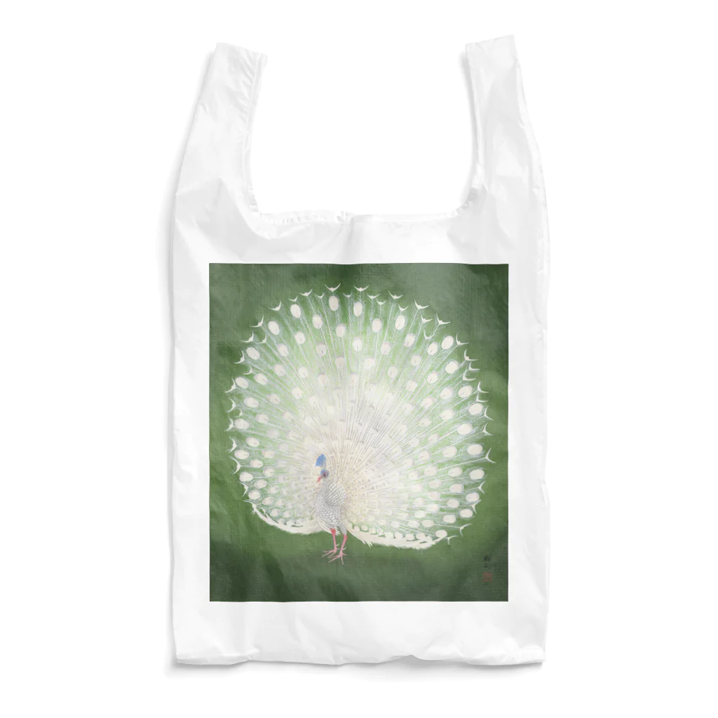 世界の絵画アートグッズの小原古邨 《孔雀》 Reusable Bag