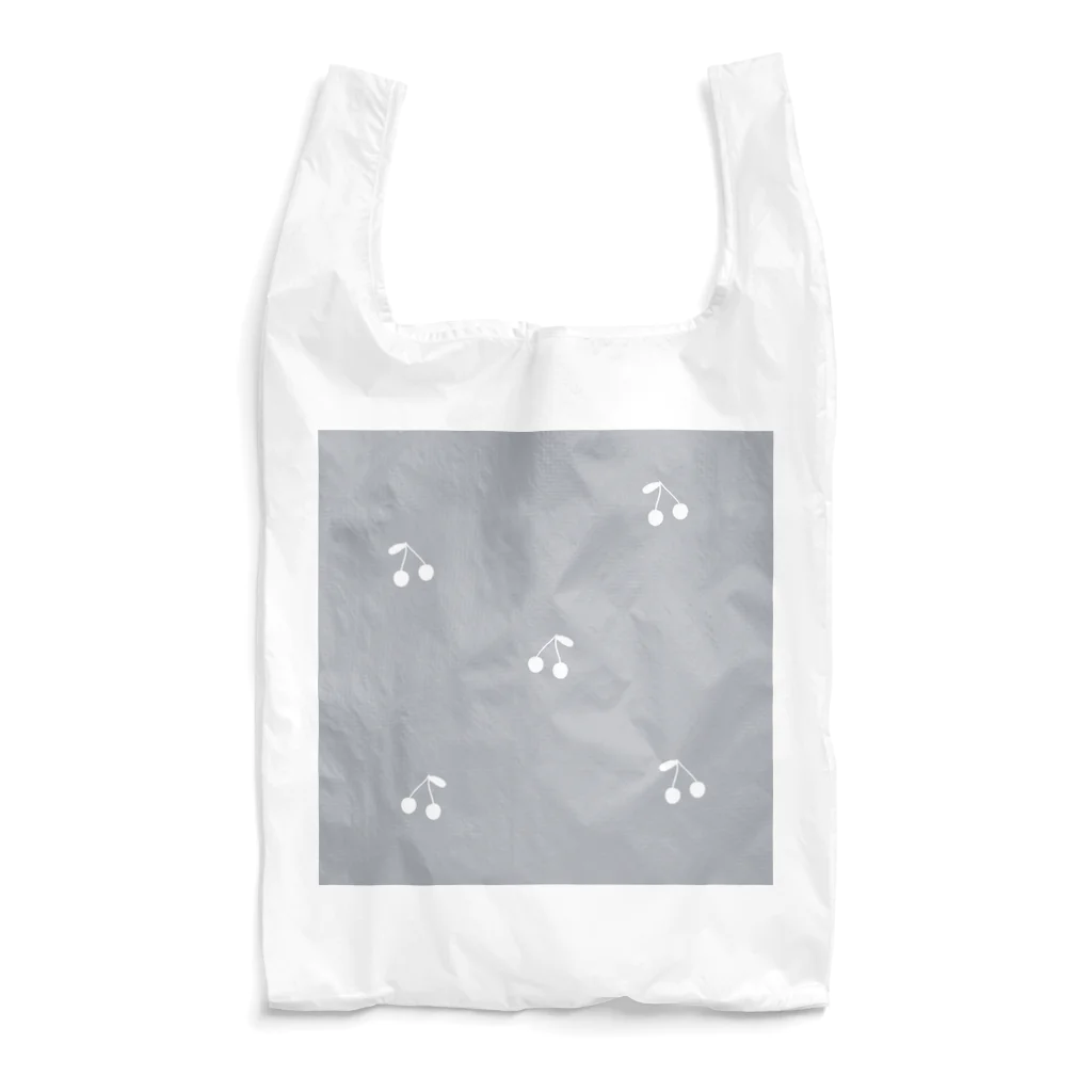rilybiiのサクランボ柄 グレーブルー Reusable Bag