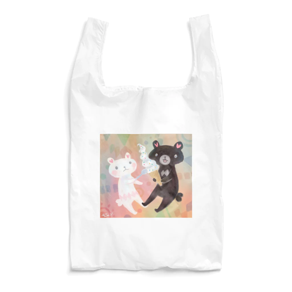 ショップのソフトクリームとクマ Reusable Bag