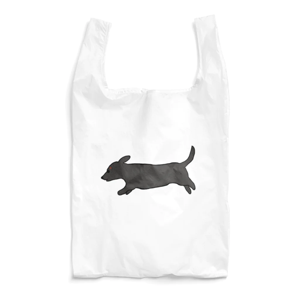 CHOSANAの走る犬 ダックス ブラック Reusable Bag