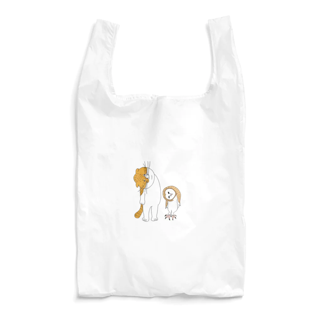 shimeji_omuのネコとメンフクロウ Reusable Bag