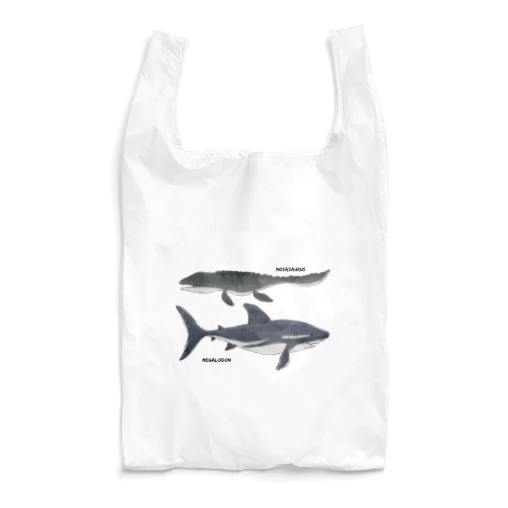 自給自足のモササウルスとメガロドン Reusable Bag