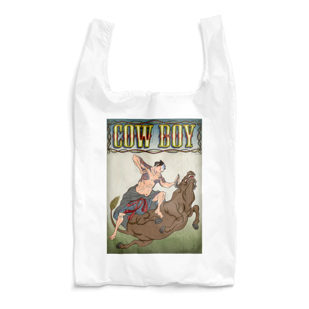 nidan-illustrationの"cow boy"(武者絵) #1 Reusable Bag