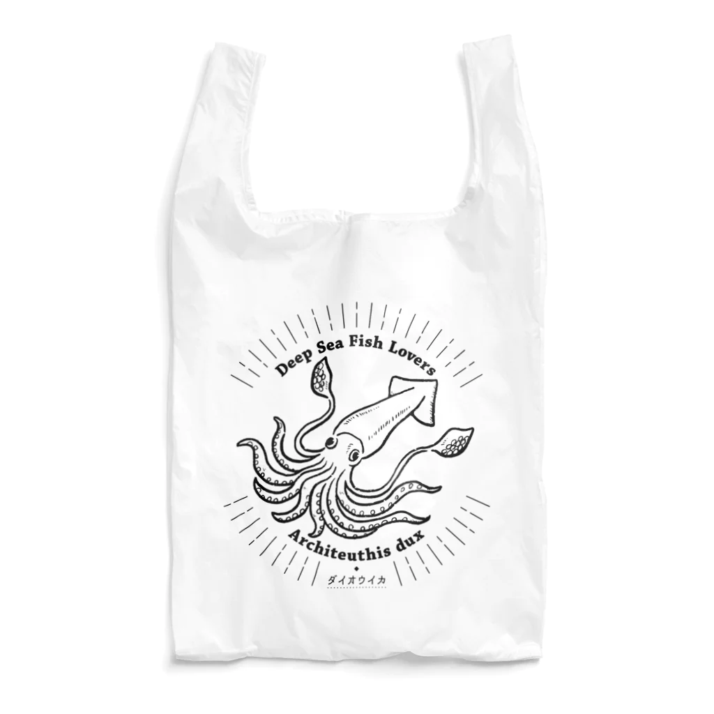 mincruのDeep Sea Fish Lovers 〜ダイオウイカ〜文字黒ver Reusable Bag