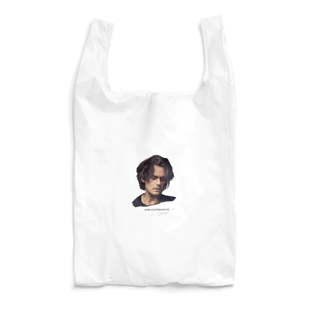 strat.Jay's shopのJohn ロック ギターリスト メイヤー イラスト Reusable Bag