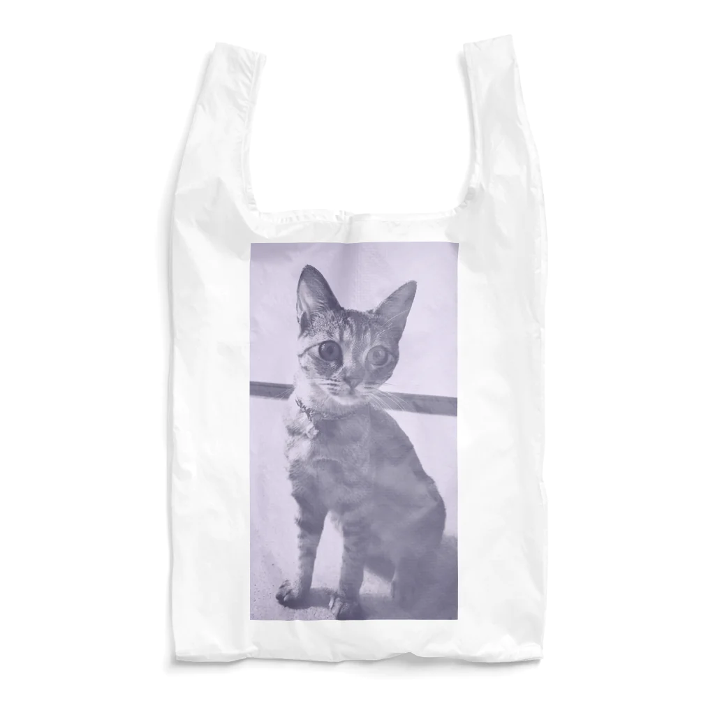 マロンドットクリのねこねこねこねパープル Reusable Bag