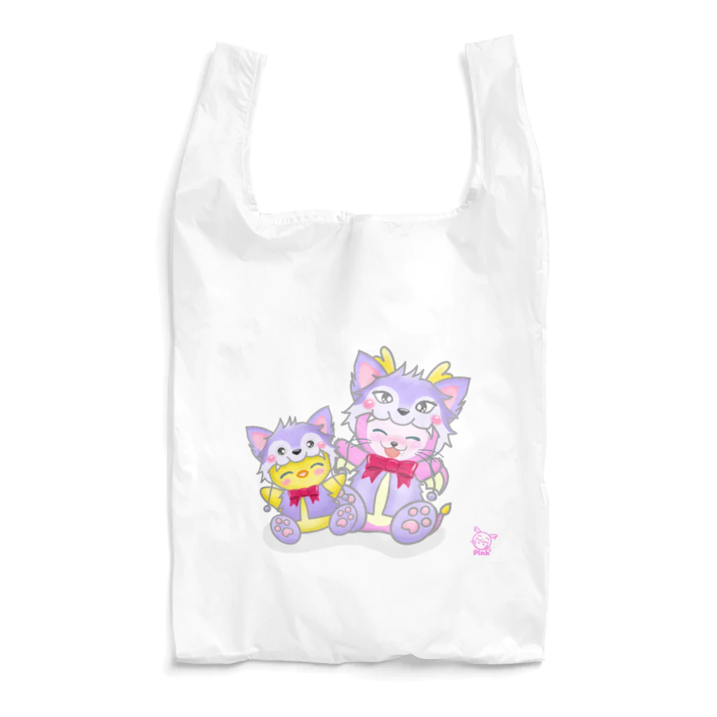 dragonpinkのどらごんにゃ&ぴーちゃん Reusable Bag