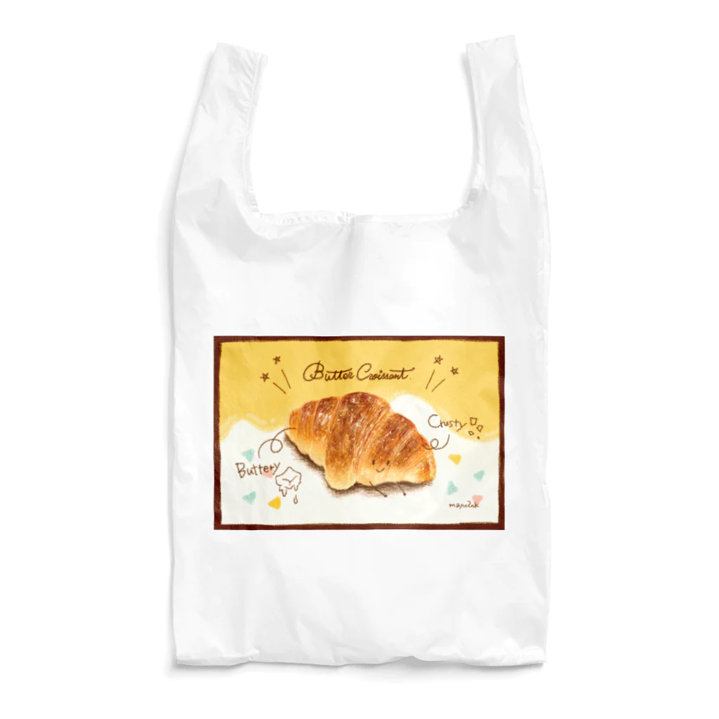 いわさきまゆこ｜食べ物イラストのバタークロワッサン Reusable Bag