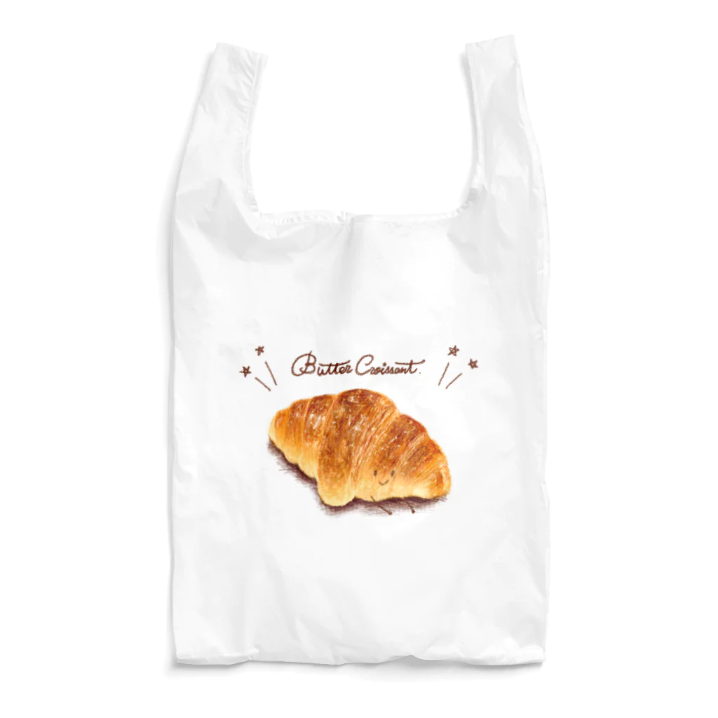 いわさきまゆこ｜食べ物イラストのバタークロワッサン Reusable Bag