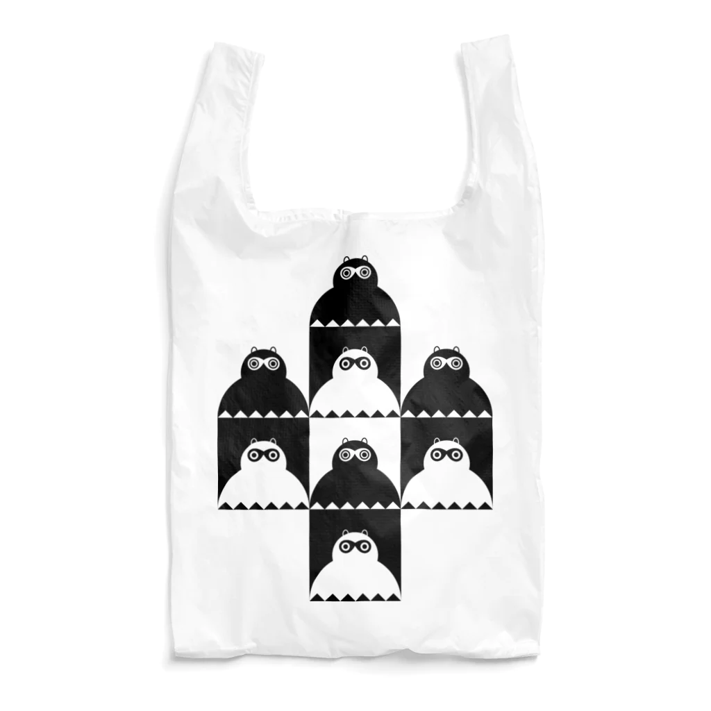 二子舎の重ねたぬきケーキ黒 Reusable Bag