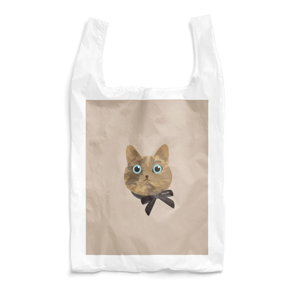 Caboss Designのさび柄猫（りぼん）エコバッグ Reusable Bag