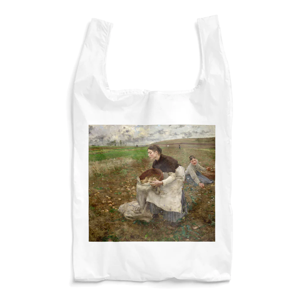 世界の絵画アートグッズのジュール・バスティアン＝ルパージュ 《10月、ジャガイモの収穫》 Reusable Bag