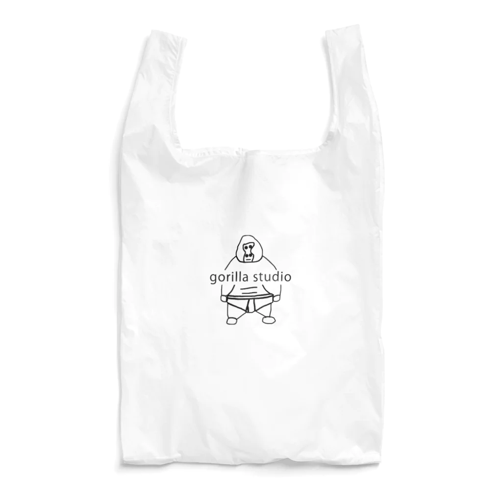 ごりらスタジオのごりら黒シルエットバッグ Reusable Bag