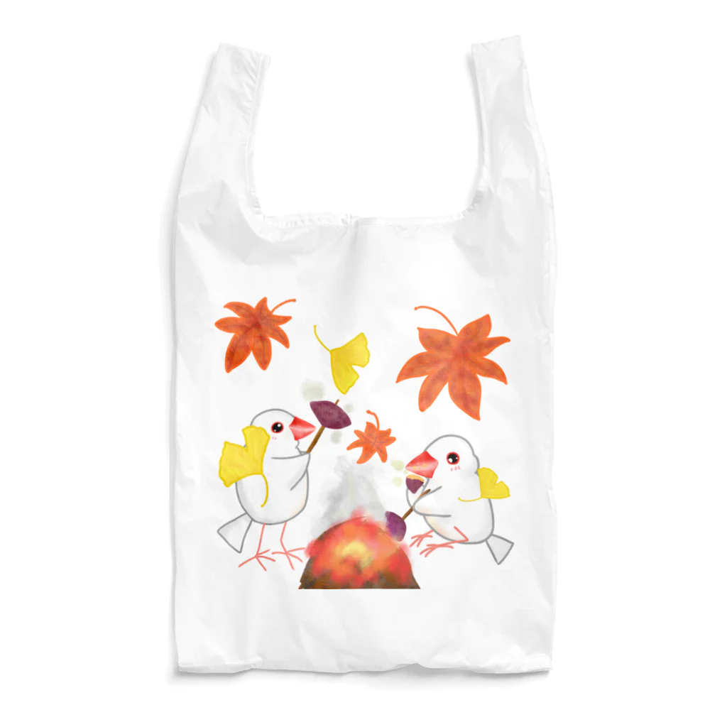 Lily bird（リリーバード）の落ち葉と焼き芋と文鳥ず Reusable Bag