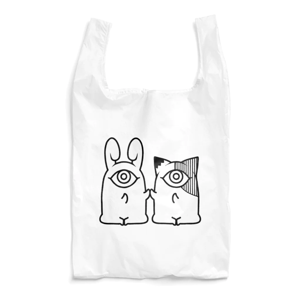 ぱーぷるぱっちの呪いたい三毛猫と兎 Reusable Bag