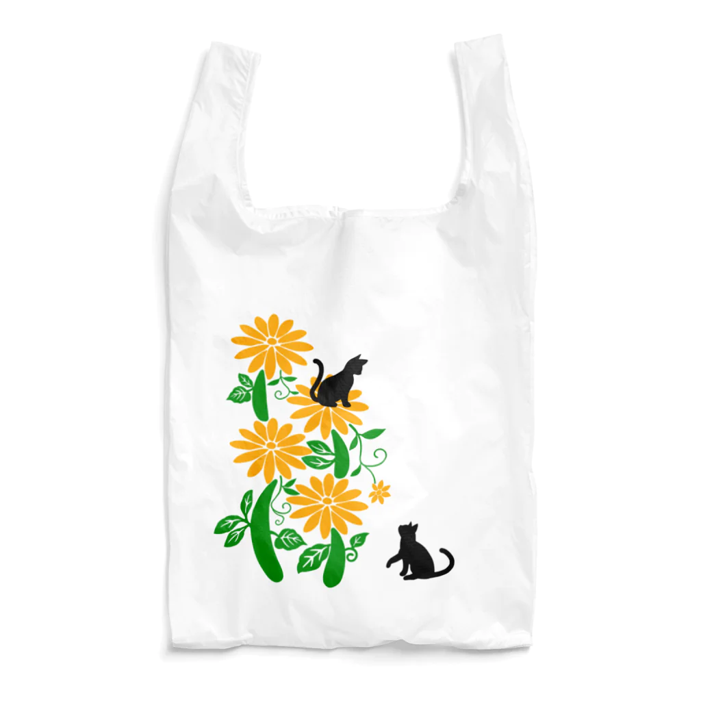 MegSan's free design🌷のフラワーキャットタワー(黒猫) Reusable Bag