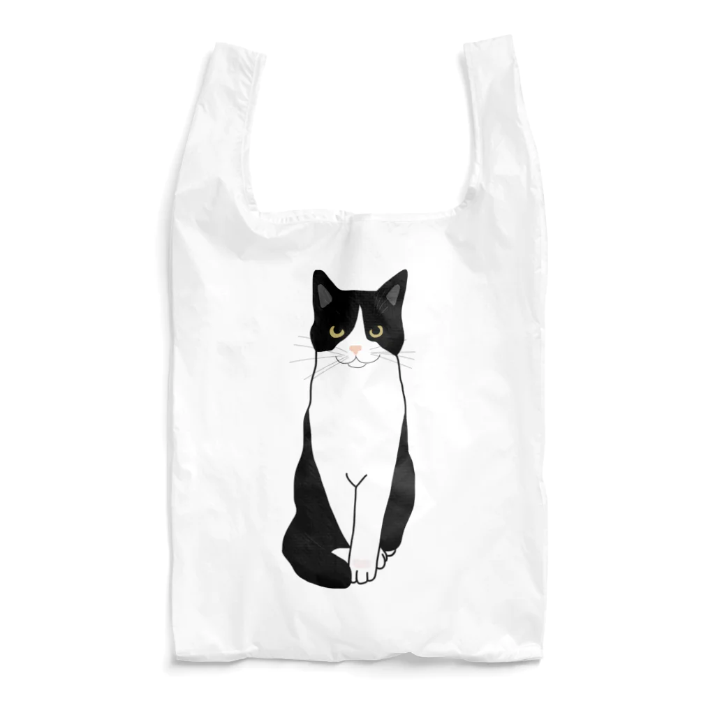 小鳥と映画館のお利口さんのハチワレちゃん Reusable Bag