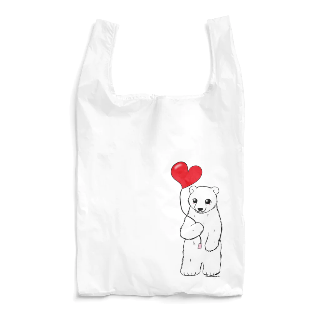 Draw freelyのハート風船　シロクマ Reusable Bag