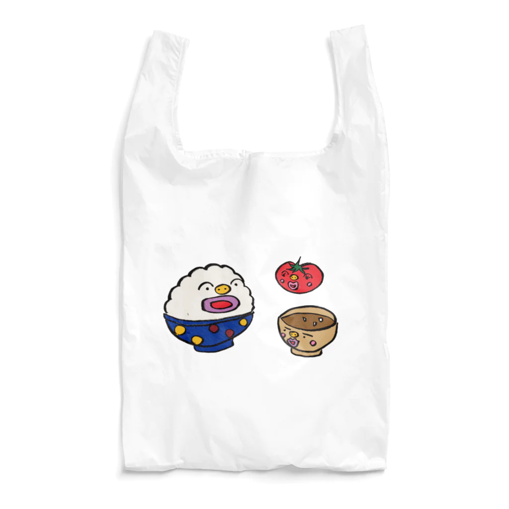 ごはんくんと仲間たちのごはんくんとトマトちゃんと味噌汁くん Reusable Bag