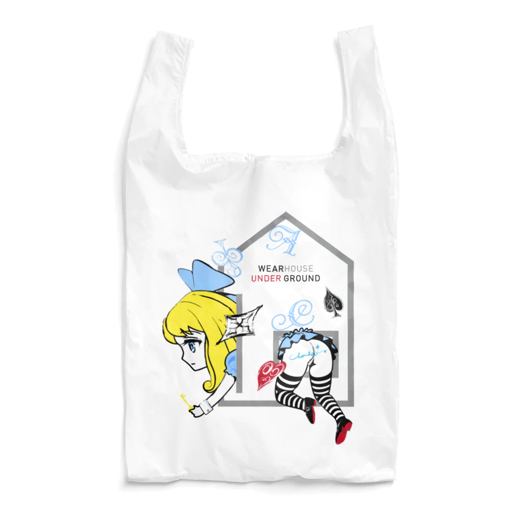 loveclonesのWEARHOUSE mini 家を着る少女AかC パッチポケット風 Reusable Bag