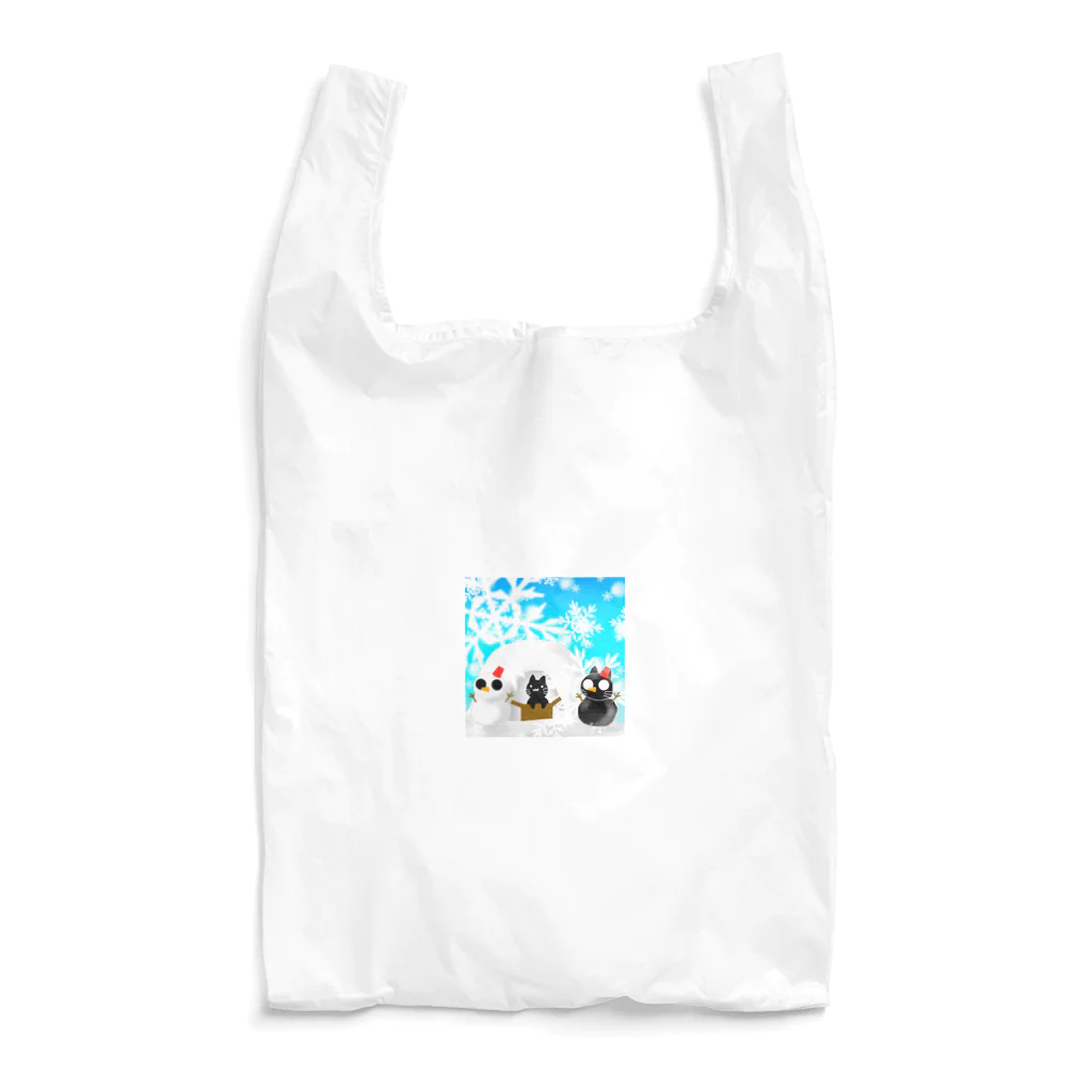 くろねこさんのくろねこさんと雪だるま Reusable Bag