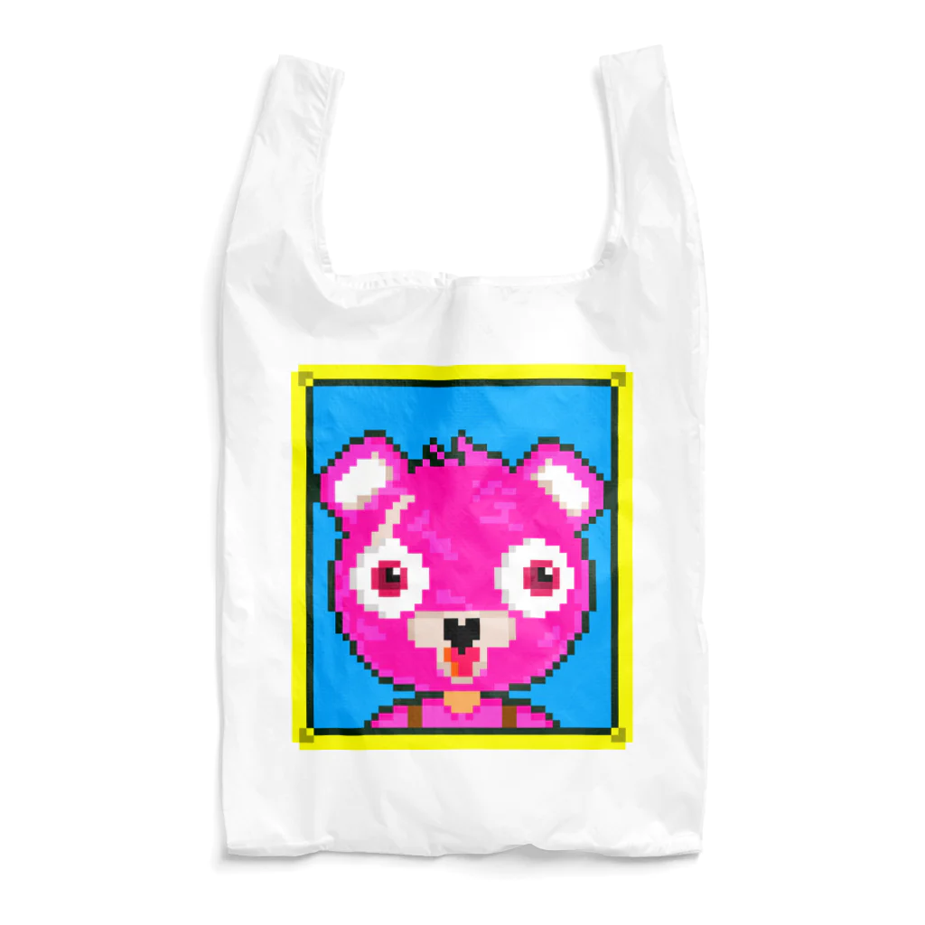 Cartoon☆style☆Fortniteのピンクのくまちゃんドット絵 Reusable Bag