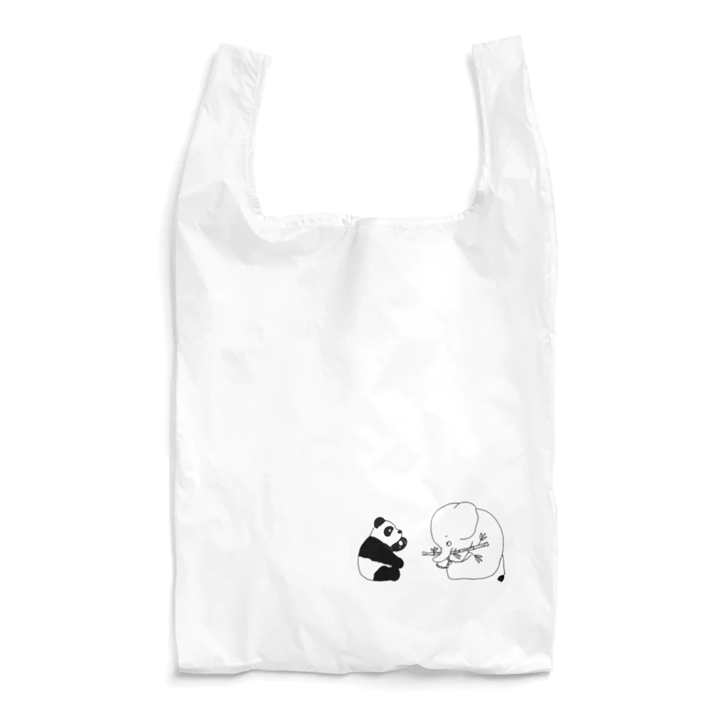 へいわなあにまるずshopの子ぞうとパンダ〜ちょっと待って〜 Reusable Bag