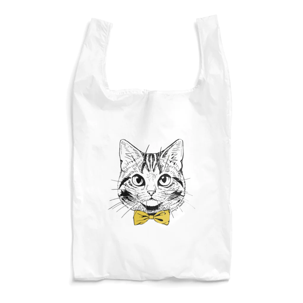 もじゃクッキーの黄色蝶ネクタイの猫 Reusable Bag