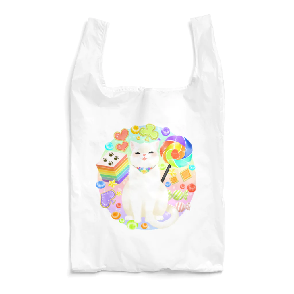 ネコのひたいのニャンコと美味しい時間「七色スイーツ」 Reusable Bag