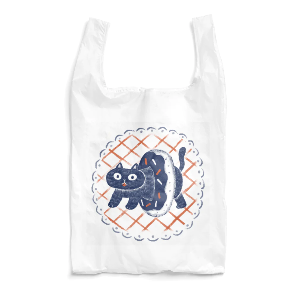 しがちワークス　Suzuri店のドーナツにはまった猫 Reusable Bag