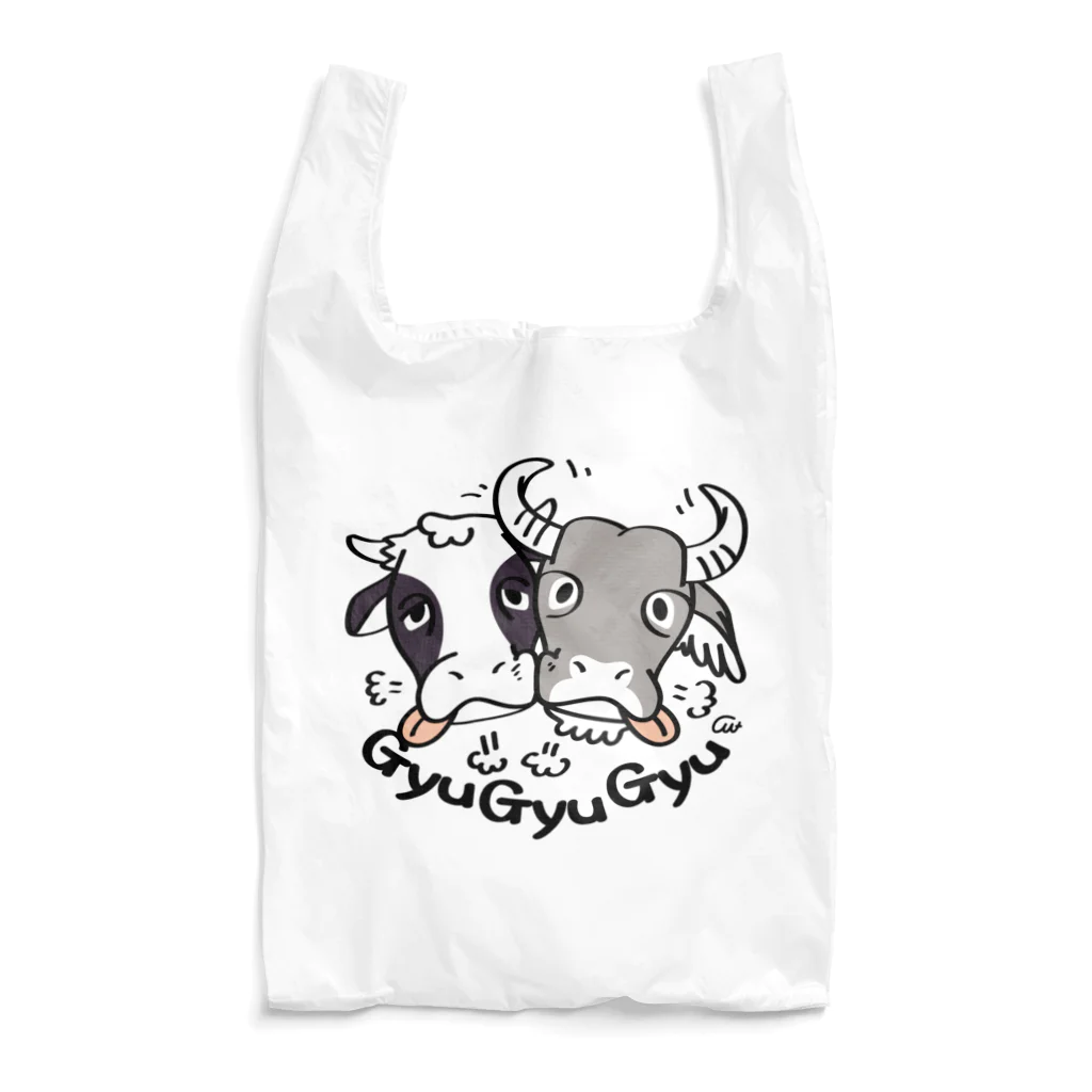 イラスト MONYAAT の牛のギュウギュウB Reusable Bag