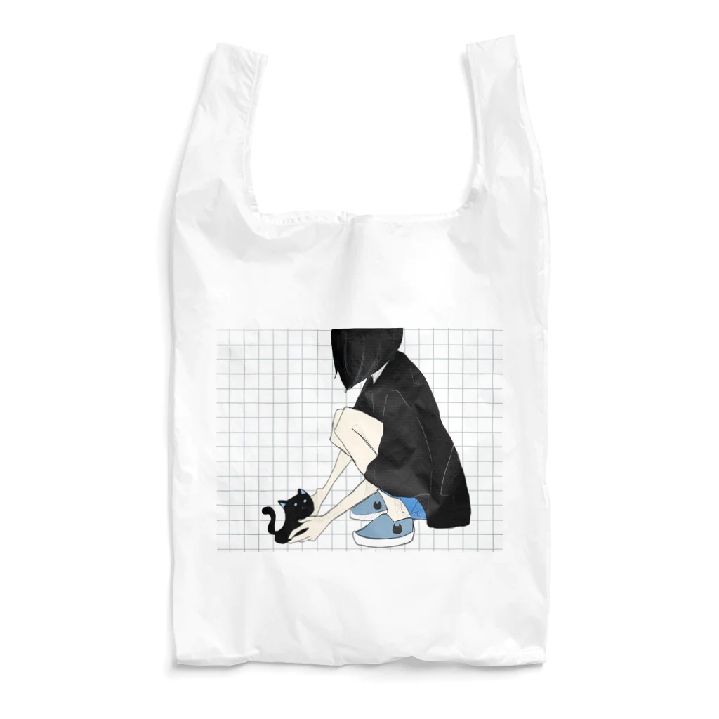 YXYの猫を拾う女の子。 Reusable Bag