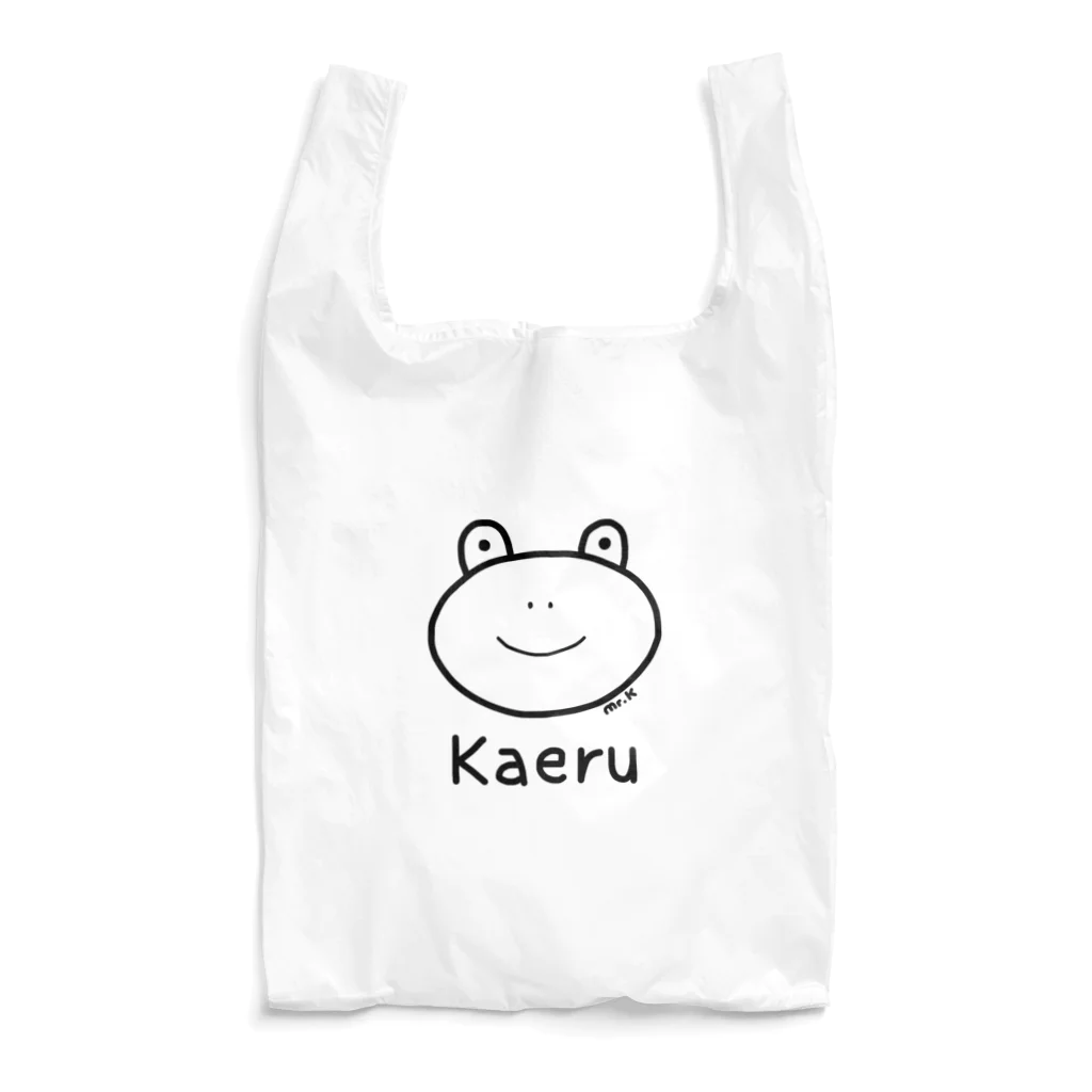 MrKShirtsのKaeru (カエル) 黒デザイン エコバッグ