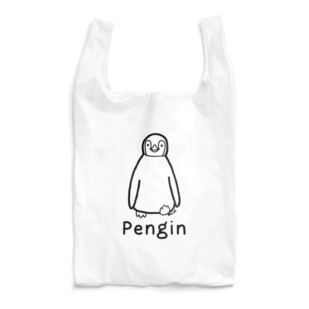 MrKShirtsのPengin (ペンギン) 黒デザイン Reusable Bag