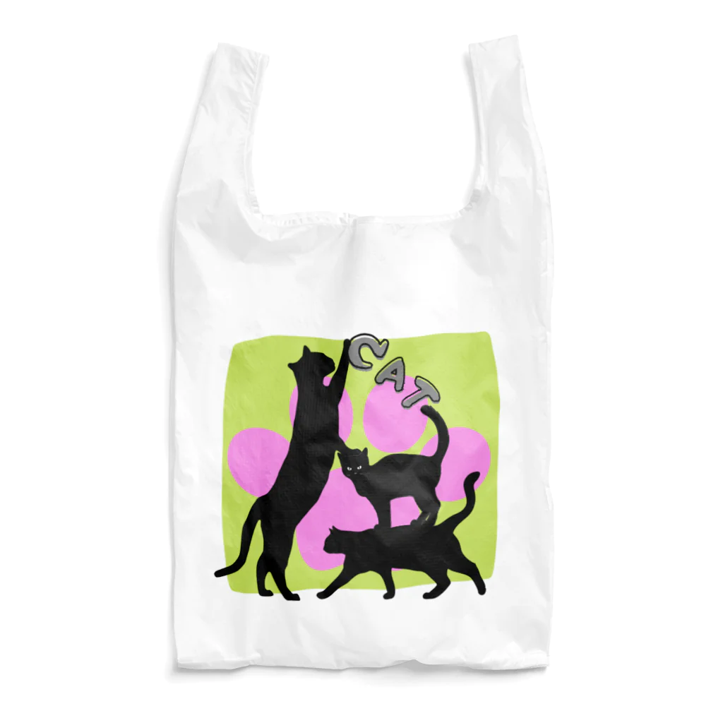 insparation｡   --- ｲﾝｽﾋﾟﾚｰｼｮﾝ｡の黒猫タワー(肉球) Reusable Bag