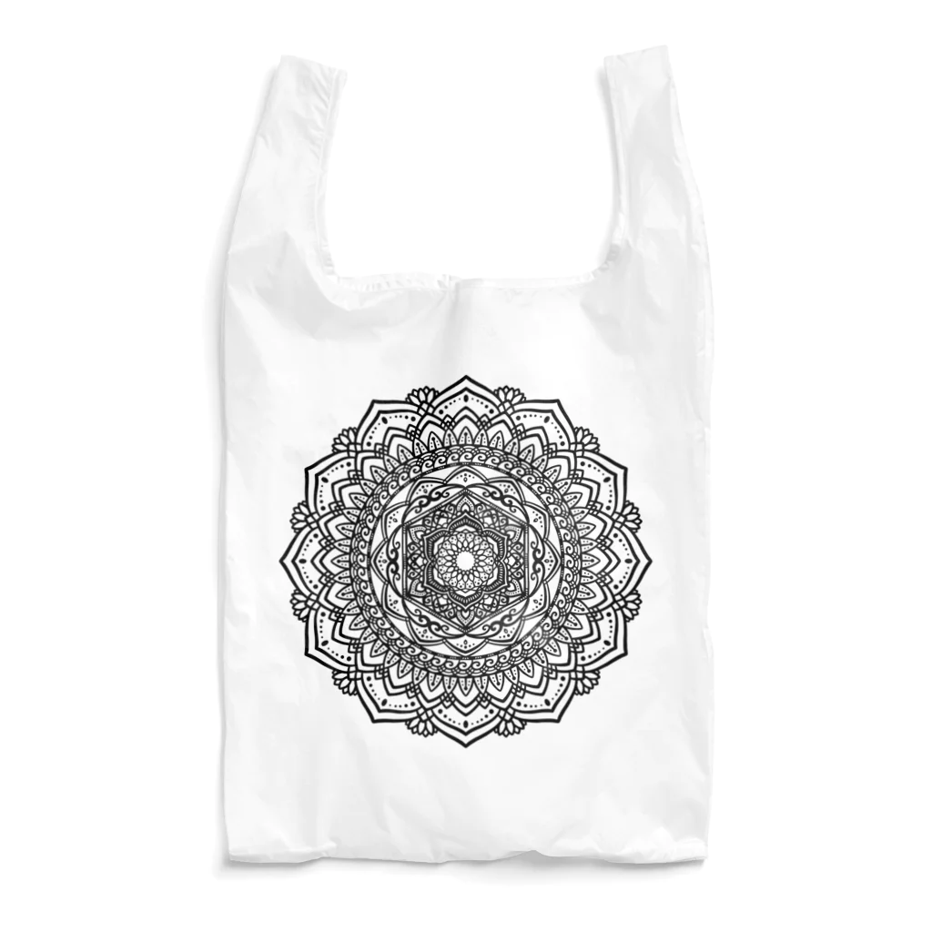 Rex_Rのマンダラアート(線画・花・幾何学模様) Reusable Bag