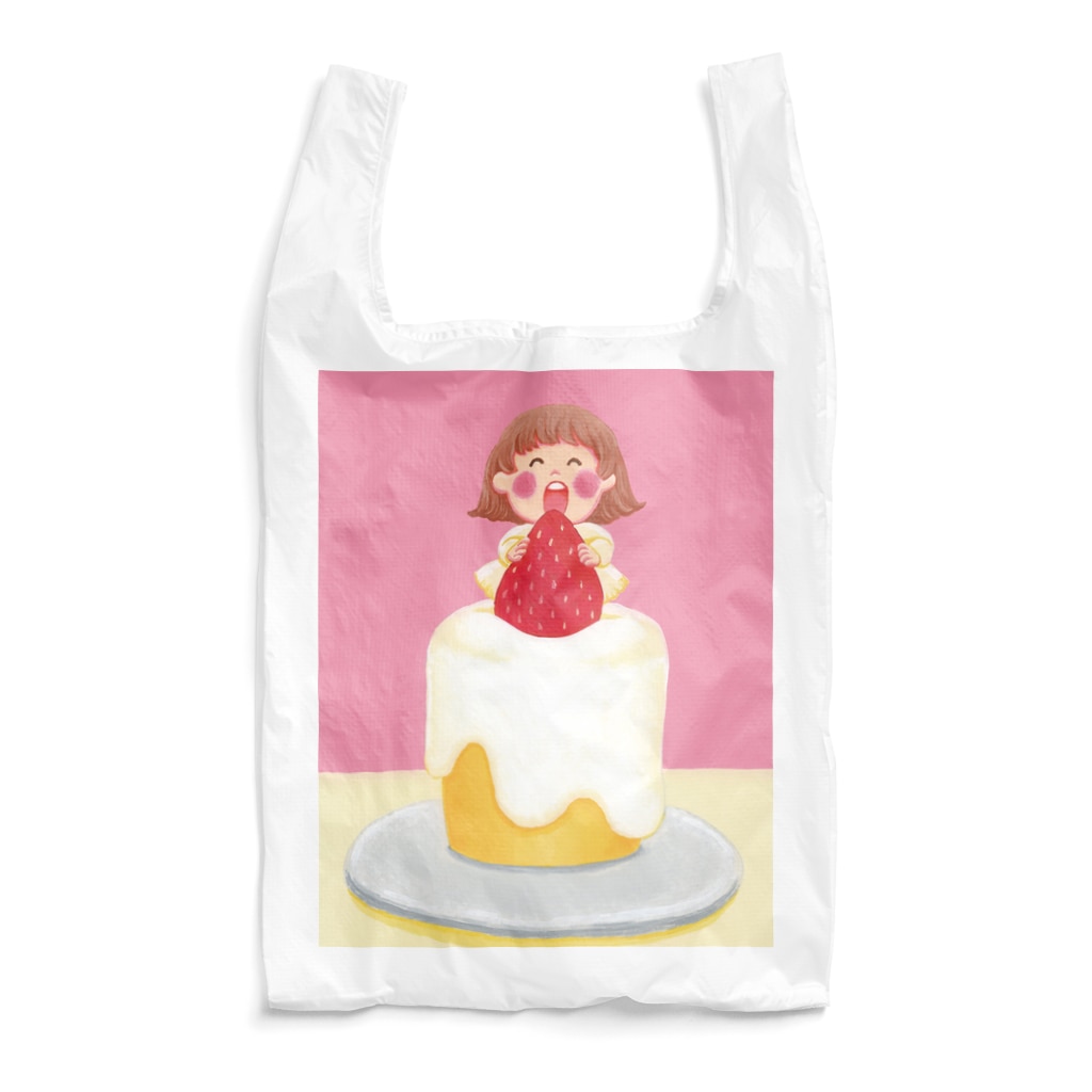 いちごどろぼう Mikaのイラスト屋さん Mika Illustration のエコバッグ通販 Suzuri スズリ