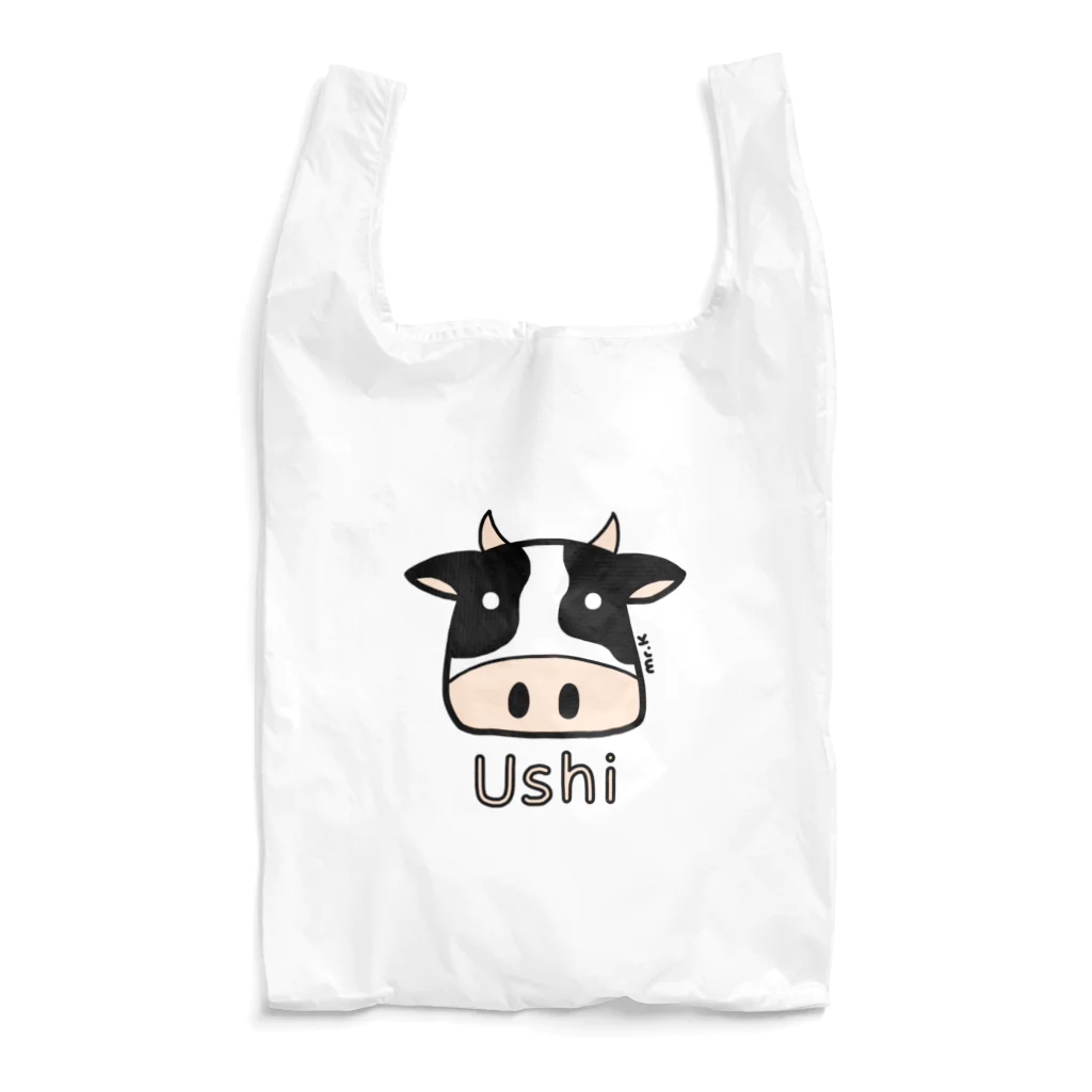 MrKShirtsのUshi (牛) 色デザイン Reusable Bag