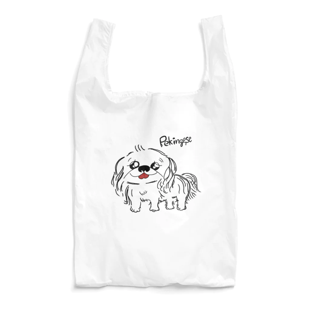 CHOSANAの笑うペキニーズ(白) Reusable Bag