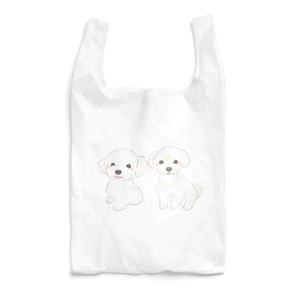 遥ん/犬顔絵　のマルチーズ イチさんとレイさん Reusable Bag