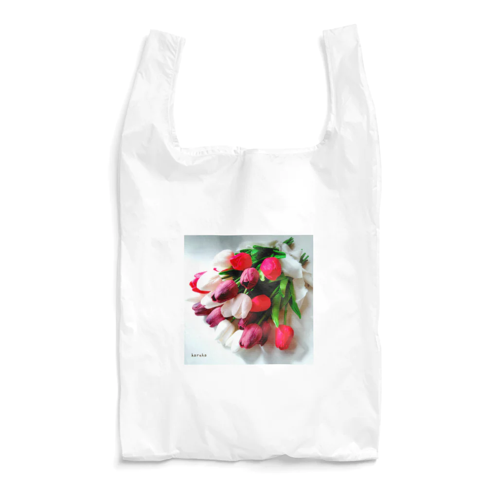 ナチュラルフラワーのチューリップの花束 Reusable Bag