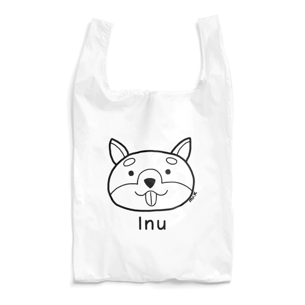 MrKShirtsのInu (犬) 黒デザイン Reusable Bag