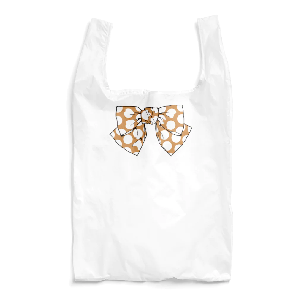 Drecome_Designのドットリボン(ブラウン) Reusable Bag