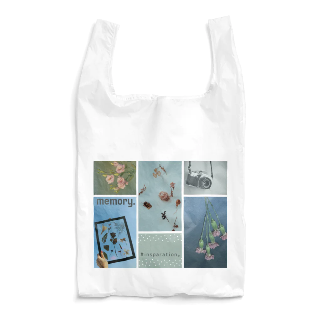 insparation｡   --- ｲﾝｽﾋﾟﾚｰｼｮﾝ｡のmemory｡ｾﾝﾁﾒﾝﾀﾙ･ﾌﾞﾙｰ Reusable Bag