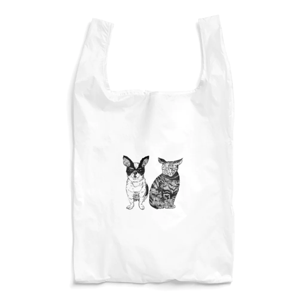 プリティーワンワンネコネコの愛犬と愛猫 Reusable Bag