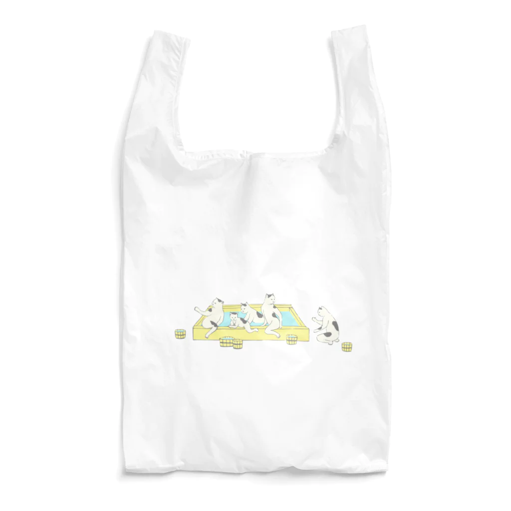 温泉グッズ@ブーさんとキリンの生活の猫の温泉（ロゴなし） Reusable Bag