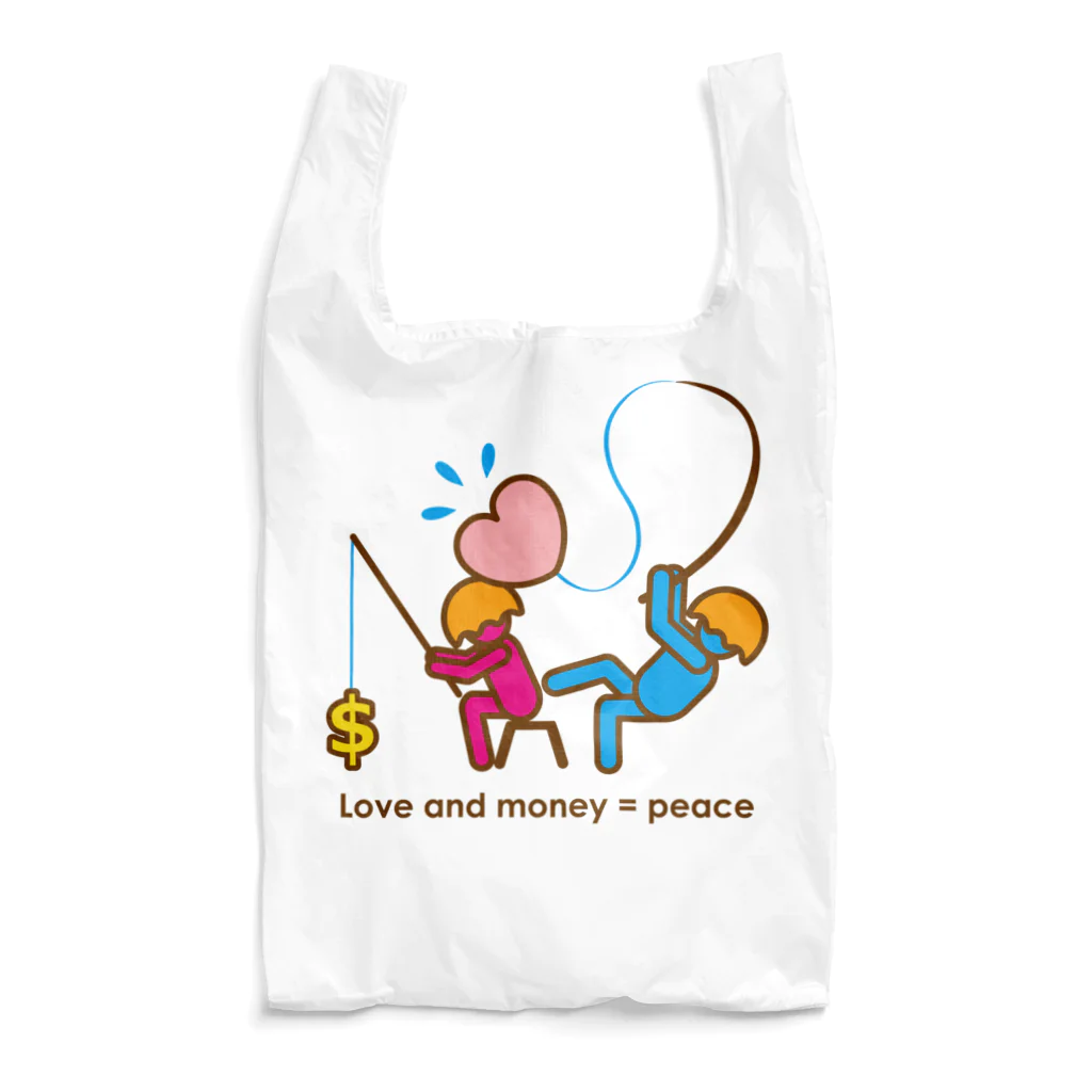 tsukiのlone and money = peace_fishing_item エコバッグ