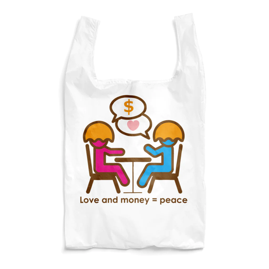 tsukiのlone and money = peace_talk_item Reusable Bag