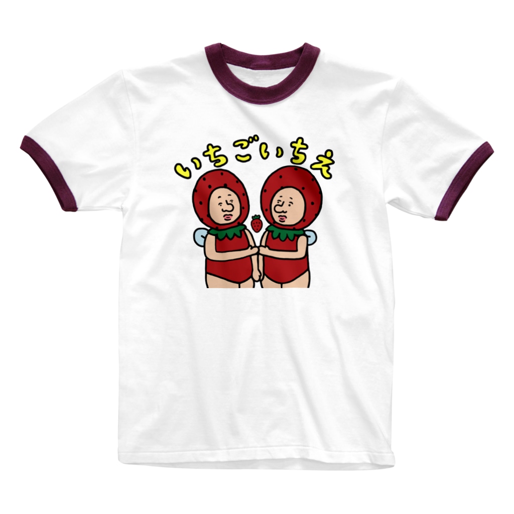 【Yuwiiの店】ゆぅぅぃーのいちごの妖精さん　いちごいちえ Ringer T-Shirt